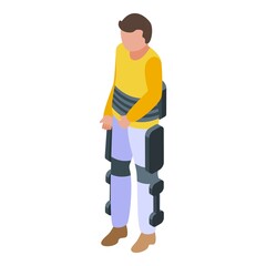 Biomedical robot icon isometric vector. Exoskeleton suit. Human body