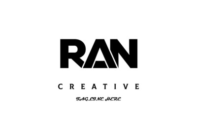 creative three latter RAN logo design