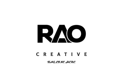 creative three latter RAO logo design