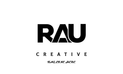 creative three latter RAU logo design