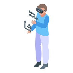 Virtual reality icon isometric vector. 360 game. Ar tech