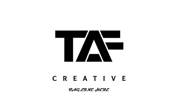 creative three latter TAF logo design