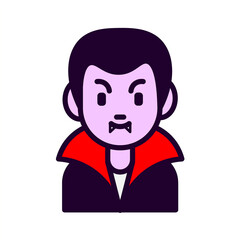 Obraz na płótnie Canvas Cute Dracula - Amazing male figure vector icon of a dracula vampire suitable for website, apps, icon, sign, sticker, halloween, children book, and illustration in general - Vector Halloween Character