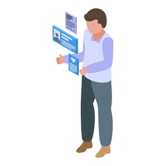 Vr headset icon isometric vector. Virtual reality. Game phone