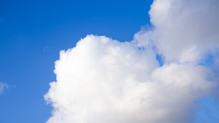 Clouds with blue sky background. abstract white fluffy clear ozone air in morning day. nature...