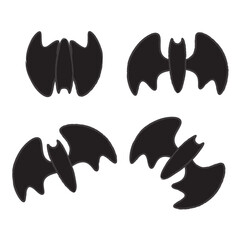 A Cute Hand Drawn Bat Silhouette - Amazing cute vector bat sign suitable for apps, sticker, children book, clip art, decoration, halloween, animation, design asset and illustration in general