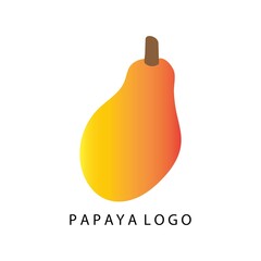 Papaya fruit icon logo vector