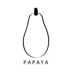 Papaya fruit icon logo vector