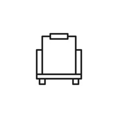 Profession of an artist concept. Line icon of easel with blank canvas