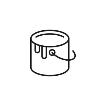 recommend clip art: Profession of an artist concept. Line icon of bucket with dye