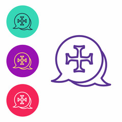 Fototapeta premium Set line Crusade icon isolated on white background. Set icons colorful. Vector