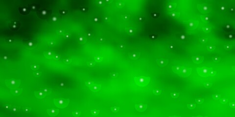 Light Green vector background with small and big stars.