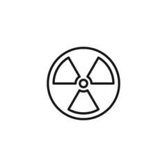 Profession of a chemist concept. Line icon of Ionizing radiation symbol