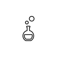 Profession of a chemist concept. Line icon of steam over laboratory bulb