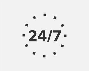 24 Hours a day service icon symbol vector