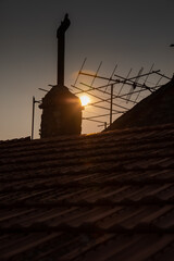 Chimney in the sunset