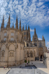 vista exterior de la hermosa catedral de Burgos en Castilla León, España