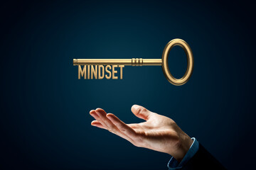 Key to change mindset motivation concept