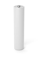 White AAA battery isolated on white. 3D rendering.
