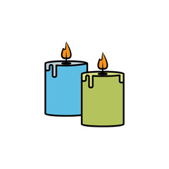 aromatic candle line illustration colored icon. Signs and symbols can be used for web, logo, mobile app, UI, UX