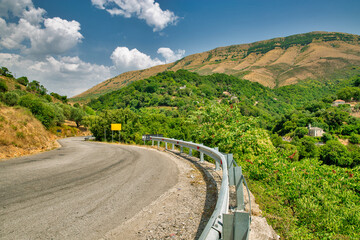 Mountains road landscape in Vlore, Albania.