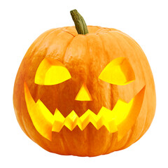 Halloween pumpkin isolated on white background, clipping path, full depth of field