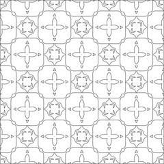 Vector pattern with symmetrical elements . Repeating geometric tiles from striped elements. black patterns.
