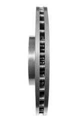 Car brake disc isolated on white background. Auto spare parts. Perforated brake disc rotor isolated...