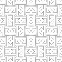 Vector pattern with symmetrical elements . Repeating geometric tiles from striped elements. black patterns.
