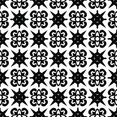 Seamless vector pattern in geometric ornamental style. Black  ornament.
