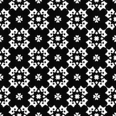 Seamless vector pattern in geometric ornamental style. Black  ornament.
