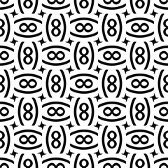 floral seamless pattern background.Geometric ornament for wallpapers and backgrounds. Black and white pattern.