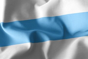 3D illustration flag of Tucuman is a region of Argentina.