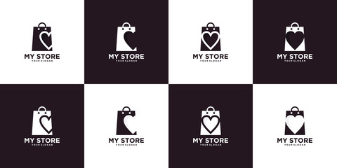 my store logo inspiration with shopping bag concept.