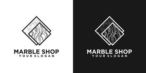 Marble shop, logo inspiration with line art for shop and business