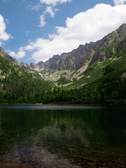Fototapeta na wymiar Popradske Pleso- High Tatras mountains, Slovakia.