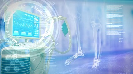 lung ventilator with digital overlays - fight covid - Powered by Adobe