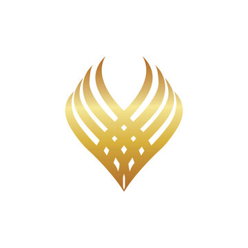recommend clip art: abstract luxury wing letter V logo icon