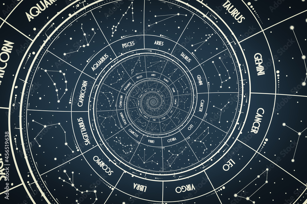 Wall mural droste effect background. abstract design for concepts related to astrology and fantasy.