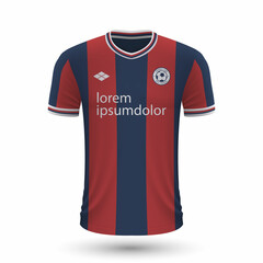 Realistic soccer shirt Bologna 2022, jersey template for football kit © magr80