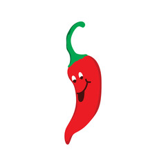 smile chili red pepper logo icon