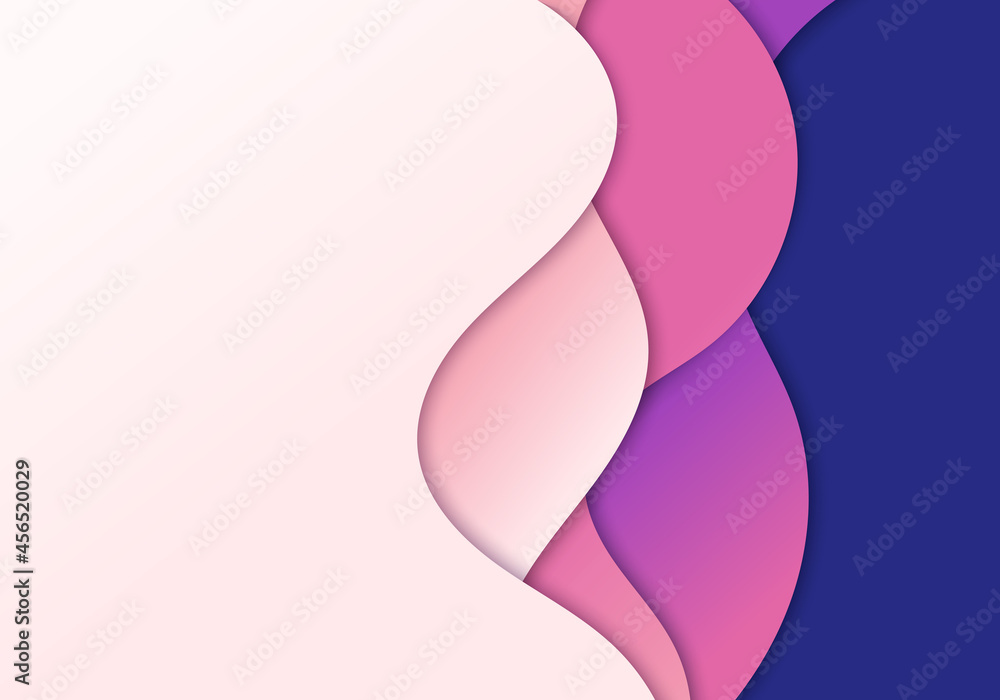 Poster abstract modern bright color wave shape paper cut style background and texture