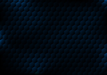 Abstract black hexagon pattern blue lighting effect background and texture