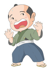 Obraz premium うろたえる武士