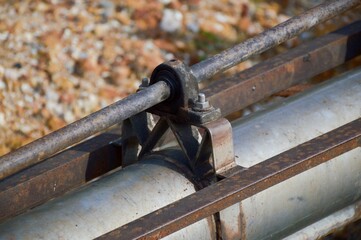 close up old iron joints in industry site
