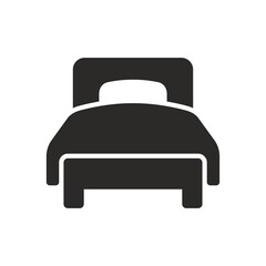 Single bed icon. Vector icon isolated on white background.
