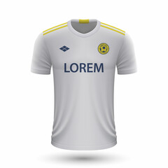 Realistic soccer shirt Leeds 2022, jersey template for football kit.