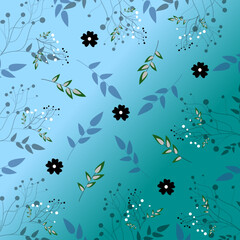 seamless pattern flowers duo background color