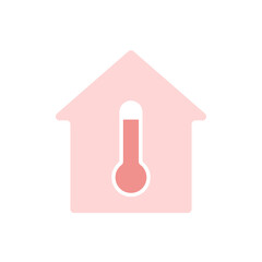 hot house concept, warm house, high temperature. icon illustration. flat cartoon style. vector design