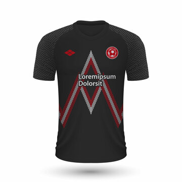 Realistic soccer shirt Midtjylland 2022, jersey template for football kit.